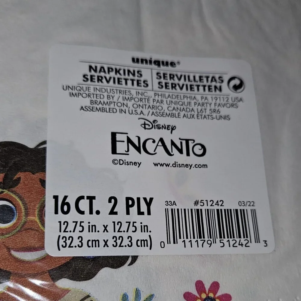 NEW Encanto Birthday Party Supplies Lot Disney Table Cover 2 Napkins 3 Plates